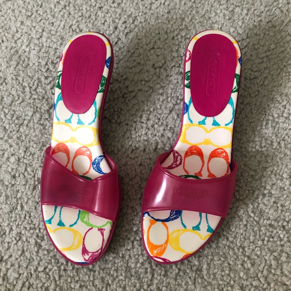 Pink Coach Jelly Heels